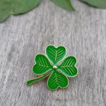 Odznak (pins) Irský čtyřlístek 2,5 x 2,5 cm - zelený