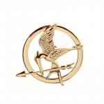 Brož Hunger Games Reprodrozd 3,8 x 4,2 cm - růžová-zlatá