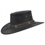 Klobúk austrálsky kožený Barmah Hats Squashy Bronco - čierny