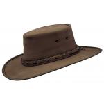 Klobouk australský kožený Barmah Hats Squashy Bronco - hnědý