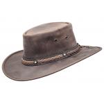 Klobúk austrálsky kožený Barmah Hats Squashy Bronco - svetlo hnedý