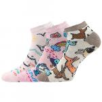 Ponožky dětské trendy Lonka Dedonik 3 páry (světle růžové, růžové, hnědé)