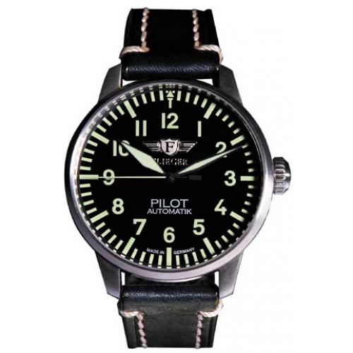 Luxusní pilotní hodinky Flieger Pilot Automatik - černé