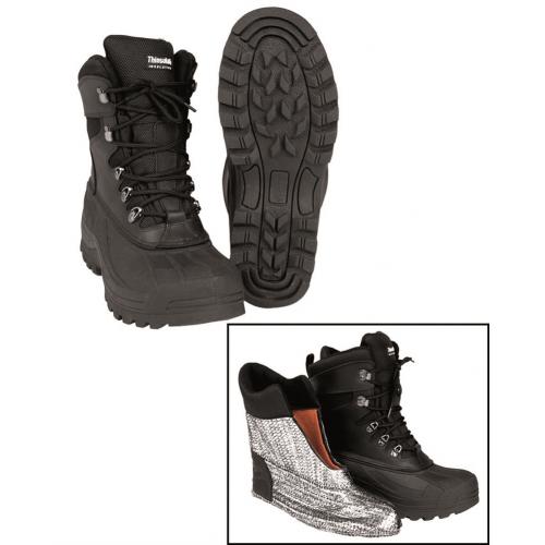 Topánky kožené-gumové Thinsulate - čierne