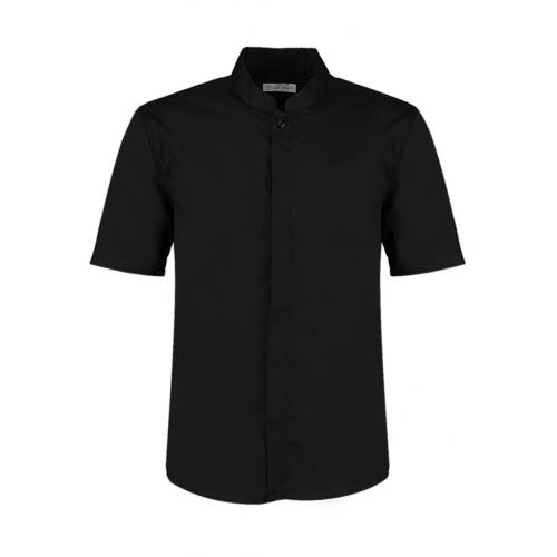 Košeľa Bargear s krátkym rukávom a stojačikom - čierna
