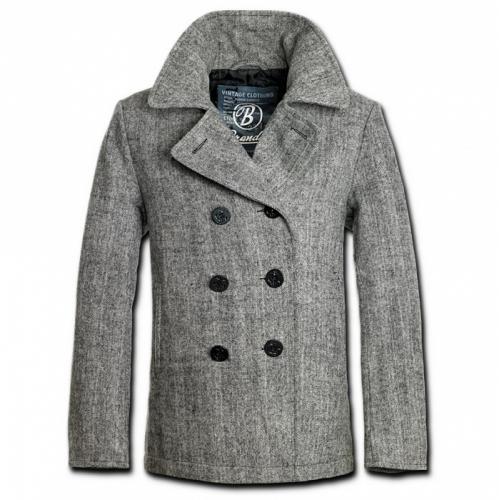 Kabát Brandit Pea Coat - šedý