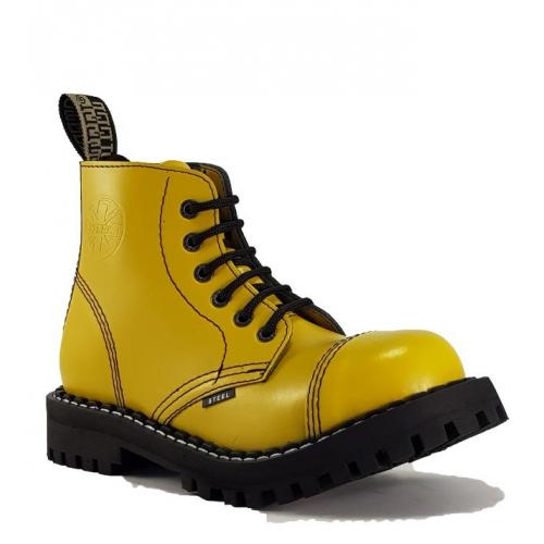 Topánky Steel 6-dierkové - žlté