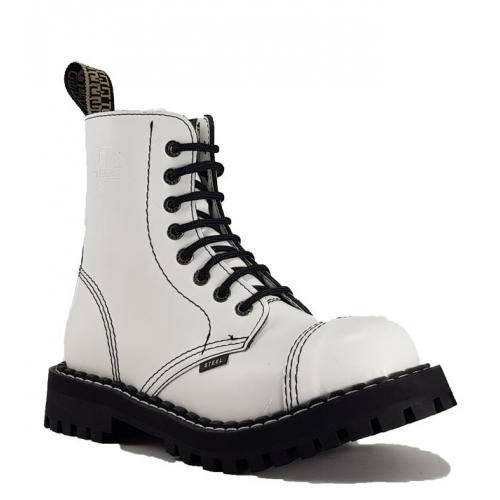 Topánky Steel 8-dierkové - biele