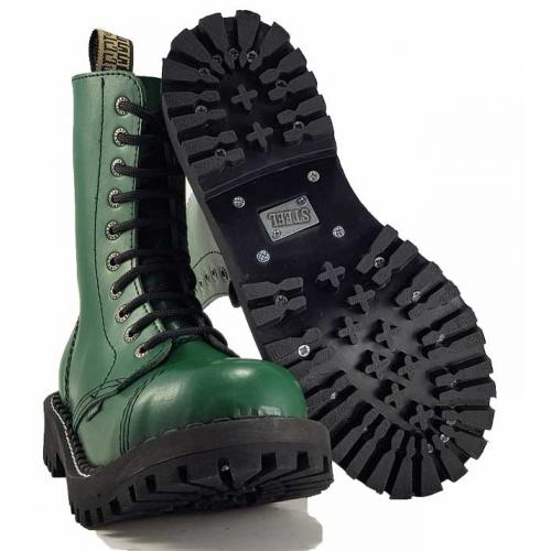 Topánky Steel 10-dierkové - zelené
