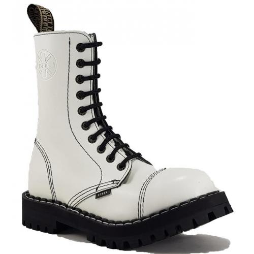 Topánky Steel 10-dierkové - biele