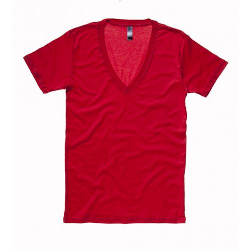 Tričko Bella+Canvas V-neck - červené