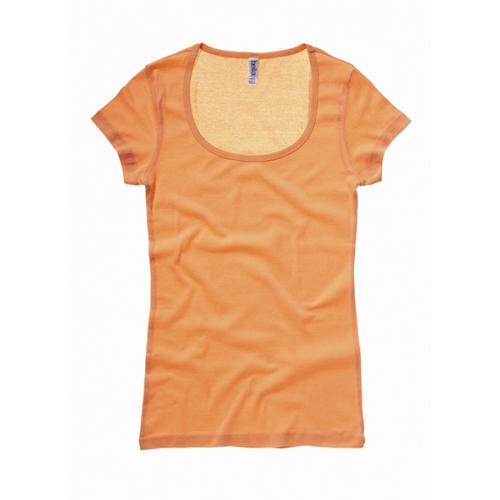 Tričko Bella Sheer Mini Rib - oranžové
