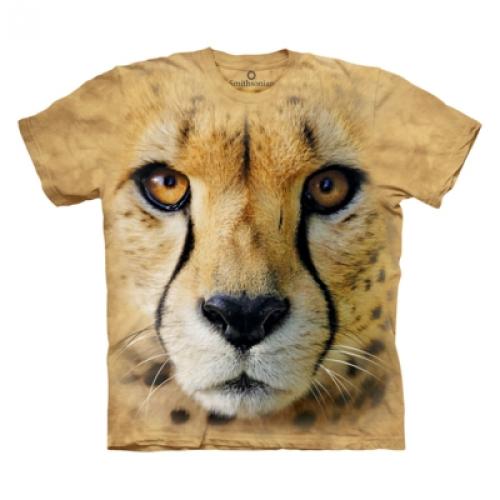 Tričko unisex The Mountain Big Face Cheetah - žluté