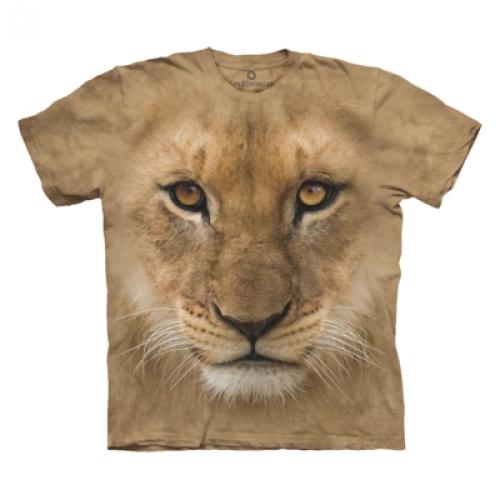 Tričko unisex The Mountain Big Face Lion Cub - béžové