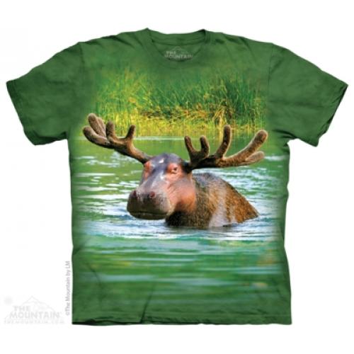 Tričko unisex The Mountain Hippopotamoose - zelené