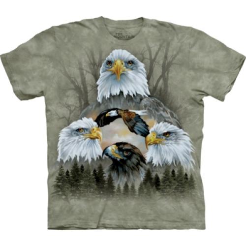 Tričko unisex The Mountain Five Eagle Collage - šedé