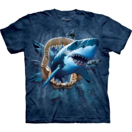 Tričko unisex The Mountain Shark Attack - modré