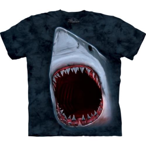 Tričko unisex The Mountain Shark Bite - šedé
