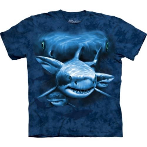 Tričko unisex The Mountain Shark Moon Eyes - modré