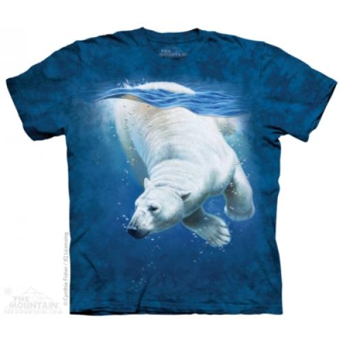 Tričko unisex The Mountain Polar Bear Dive - modré