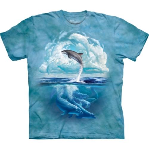 Tričko unisex The Mountain Dolphin Sky - modré
