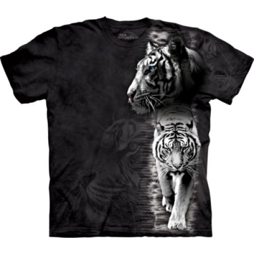 Tričko unisex The Mountain White Tiger Stripe - černé