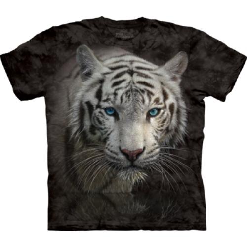 Tričko unisex The Mountain White Tiger Reflection - hnědé