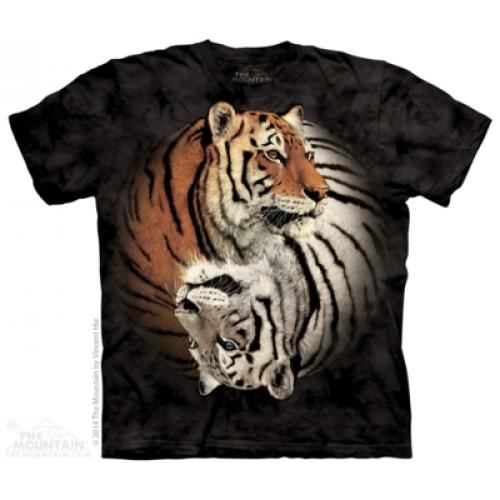 Tričko unisex The Mountain Yin Yang Tigers - čierne