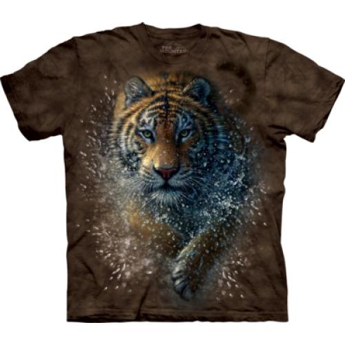 Tričko unisex The Mountain Tiger Splash - hnědé