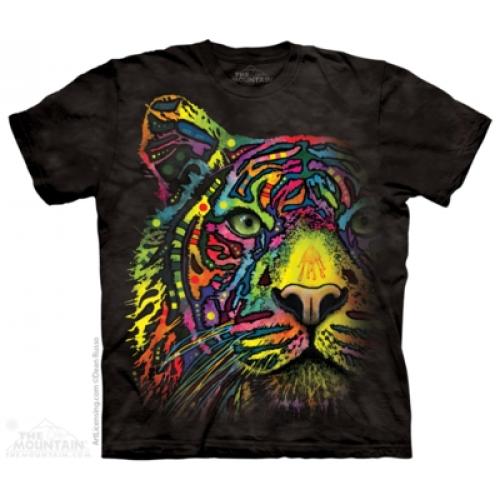 Tričko unisex The Mountain Rainbow Tiger - čierne