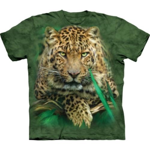 Tričko unisex The Mountain Majestic Leopard - zelené