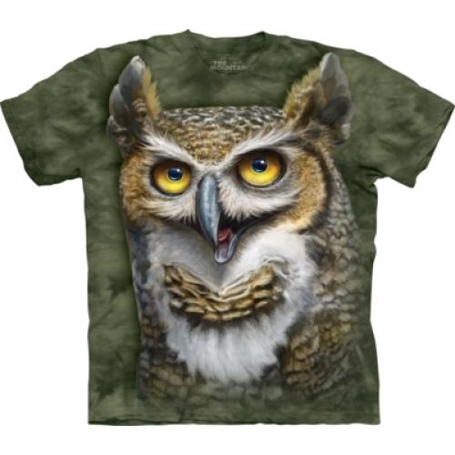 Tričko unisex The Mountain Wise Owl - zelené