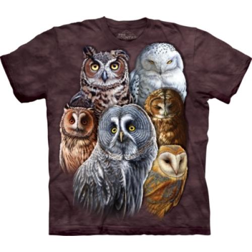 Tričko unisex The Mountain Owls - hnědé