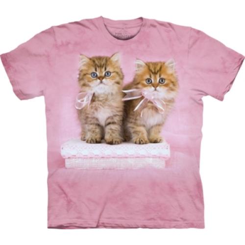 Tričko unisex The Mountain Pretty Kittens - růžové