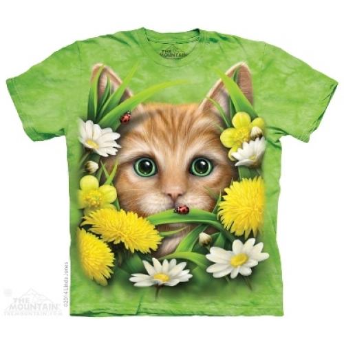Tričko unisex The Mountain Kitten In Springtime - zelené