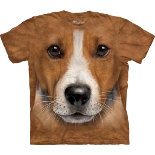 Tričko unisex The Mountain Big Face Jack Russell Terrier - hnědé