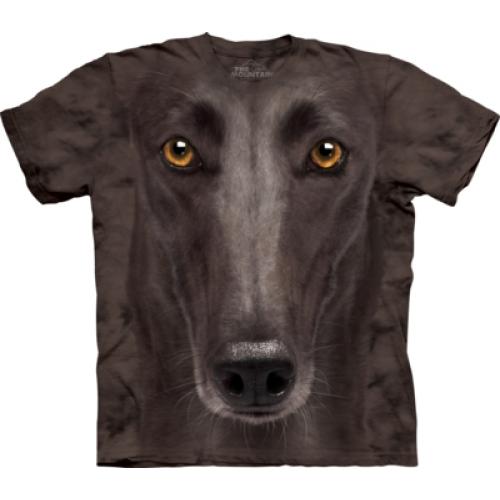 Tričko unisex The Mountain Black Greyhound Face - hnědé