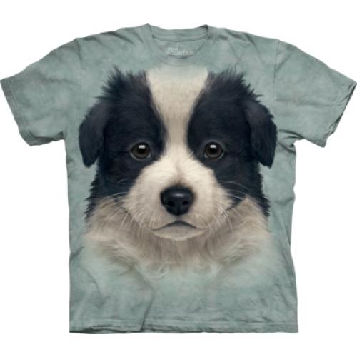 Tričko unisex The Mountain Border Collie Puppy - šedé