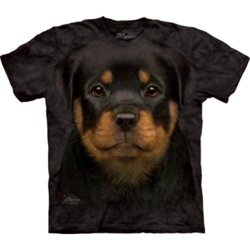 Tričko unisex The Mountain Rottweiler Puppy - černé