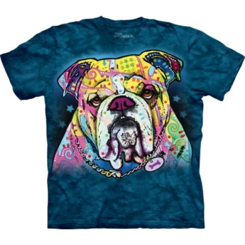 Tričko unisex The Mountain Colorful Bulldog - modré