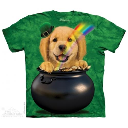 Tričko unisex The Mountain Pot O'Golden Puppy - zelené