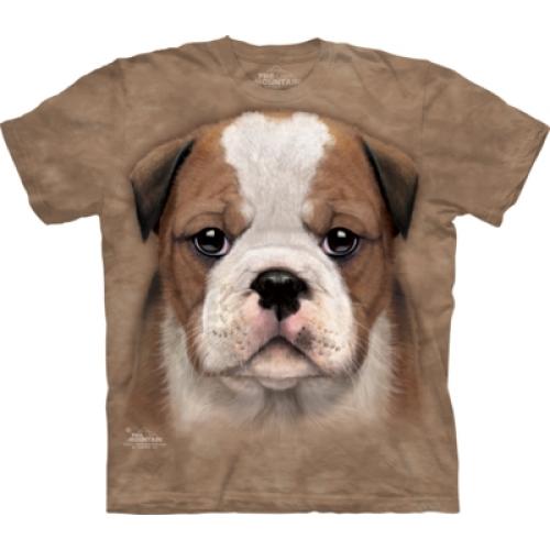 Tričko unisex The Mountain Bulldog Puppy - hnědé
