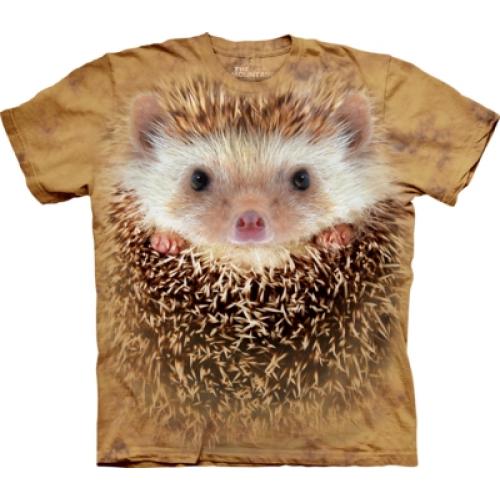 Tričko unisex The Mountain Big Face Hedgehog - hnědé