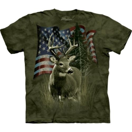 Tričko unisex The Mountain Deer Flag - zelené