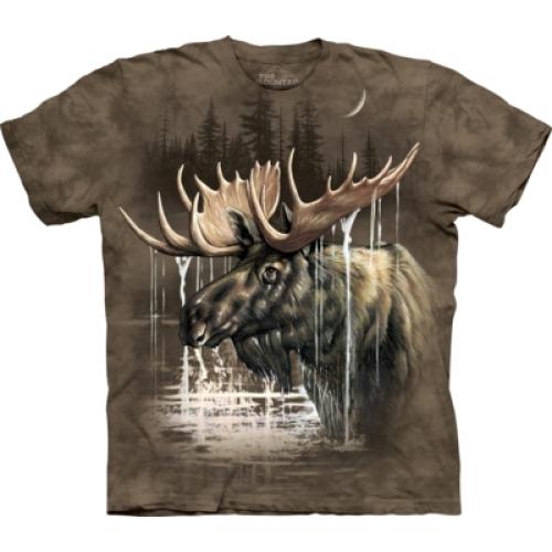 Tričko unisex The Mountain Moose Forest - hnědé