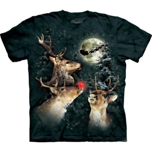 Tričko unisex The Mountain Three Reindeer Moon - sivé