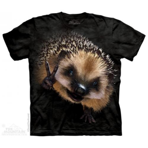 Tričko unisex The Mountain Peace Hedgehog - čierne
