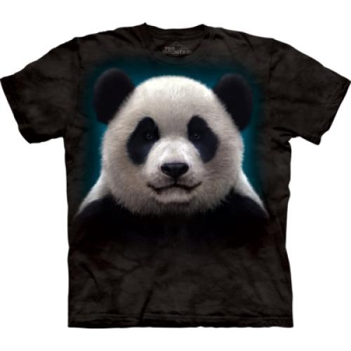 Tričko unisex The Mountain Panda Head - černé