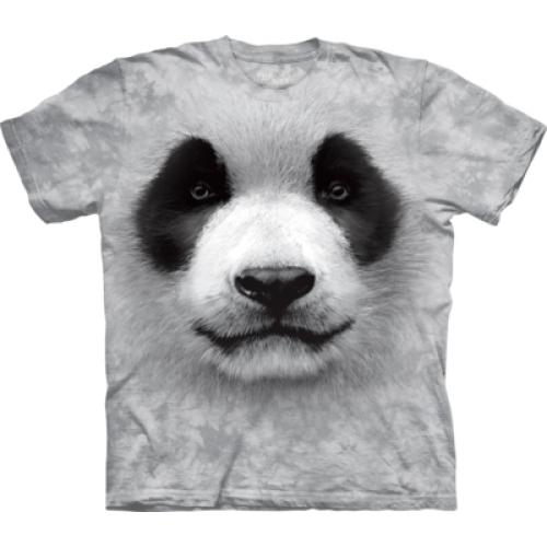 Tričko unisex The Mountain Big Face Panda - šedé