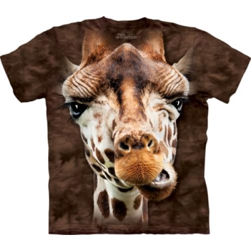 Tričko unisex The Mountain Giraffe Face - hnědé
